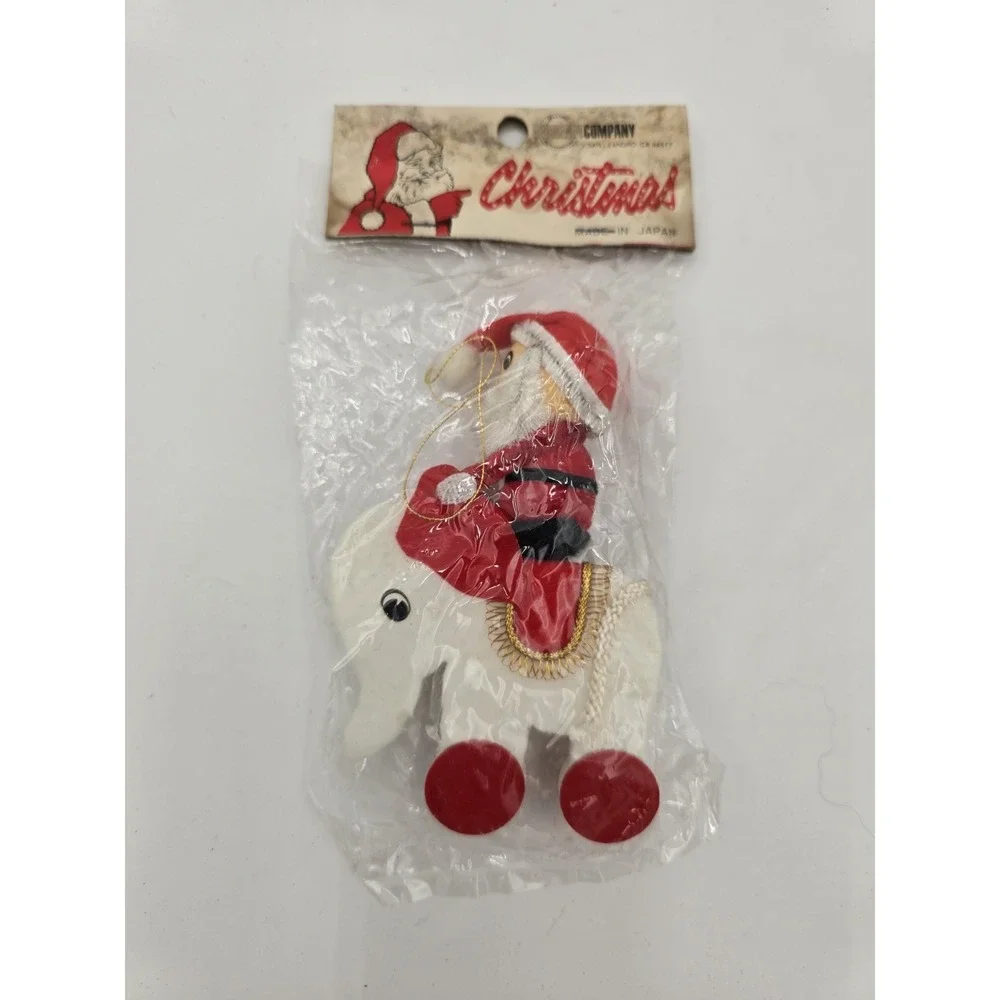 Vintage Behrendt Company Santa on horse ornament Japan‎ New in package